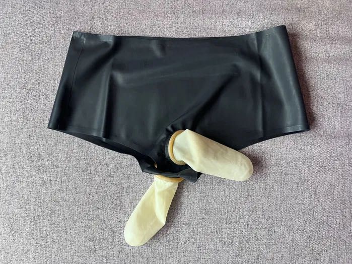 992/Majtki przebranie bielizna latex lateks 0,4 wysoki stan wkładki XL