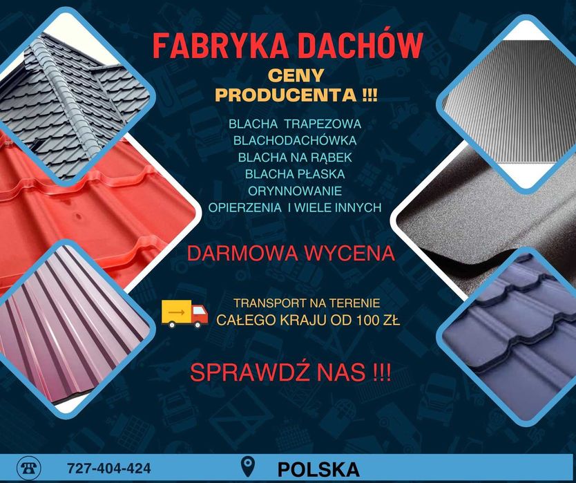 Blacha trapezowa- Blachodachówka - Płot _Dach _Ściany PROSTO Z FABRYKI