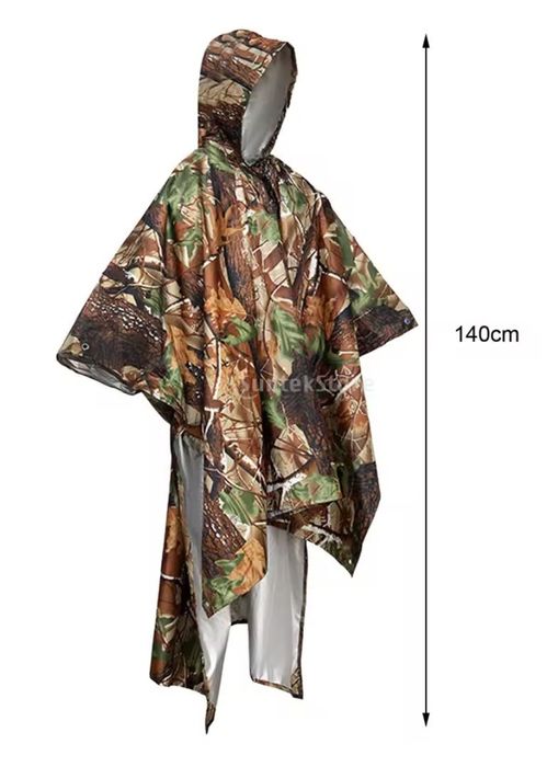 Плащ дощовик пончо тент хакі листя дубок Вірменський дощовик з капюшон
