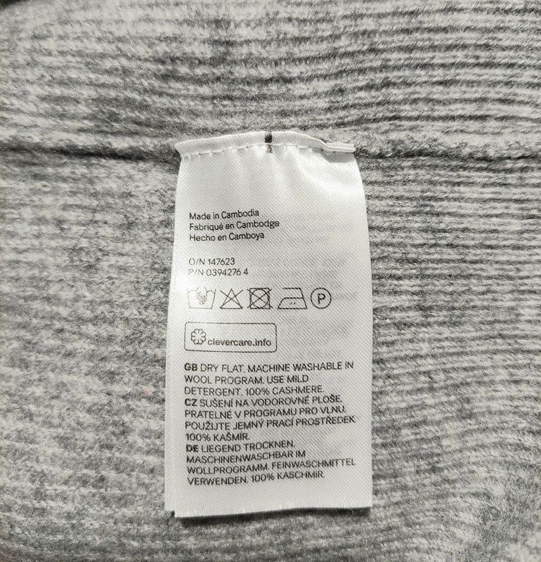 Sweter półgolf 100% kaszmir szary