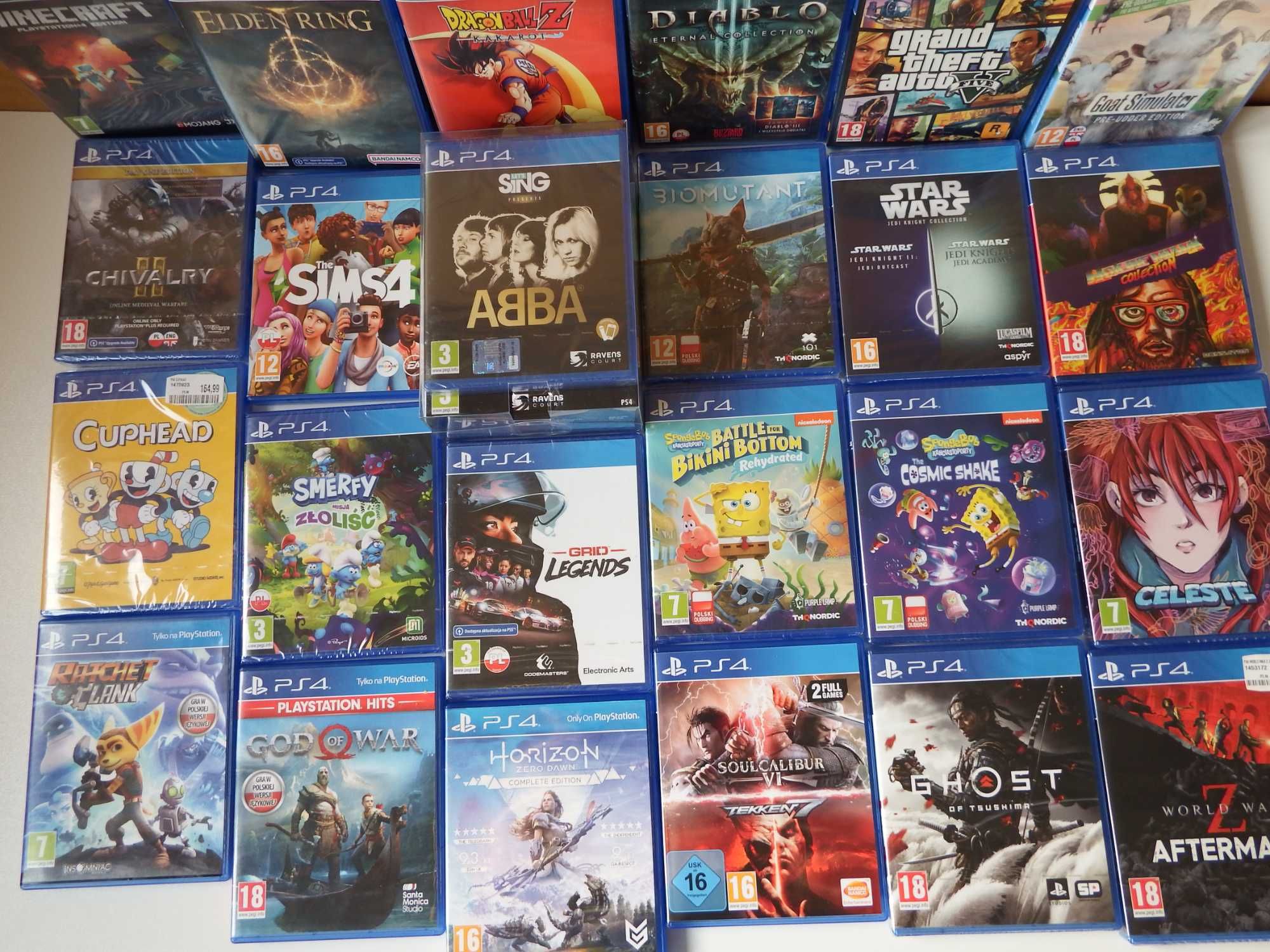 KUTNO GRY PS4/PS5 Minecraft GTA5 Elden Ring Dragonball Star Wars inne