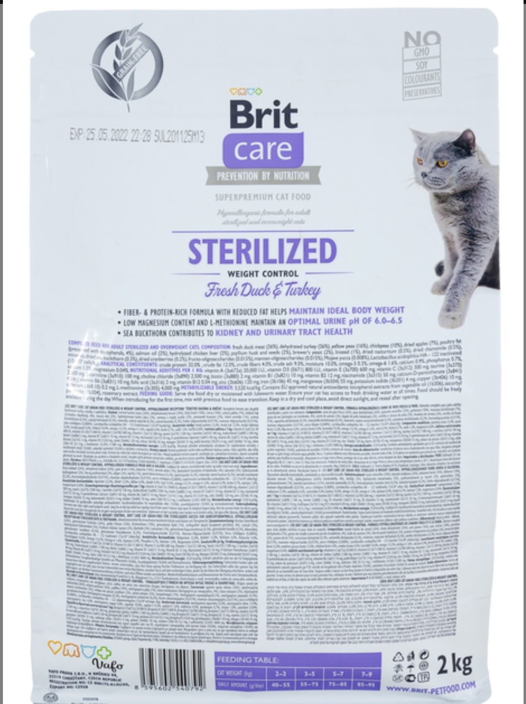 Сухий корм Brit Care Cat GF Sterilized Weight Control 2кг