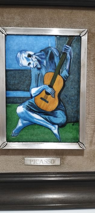 Placa de esmalte, réplica de obra de Picasso
