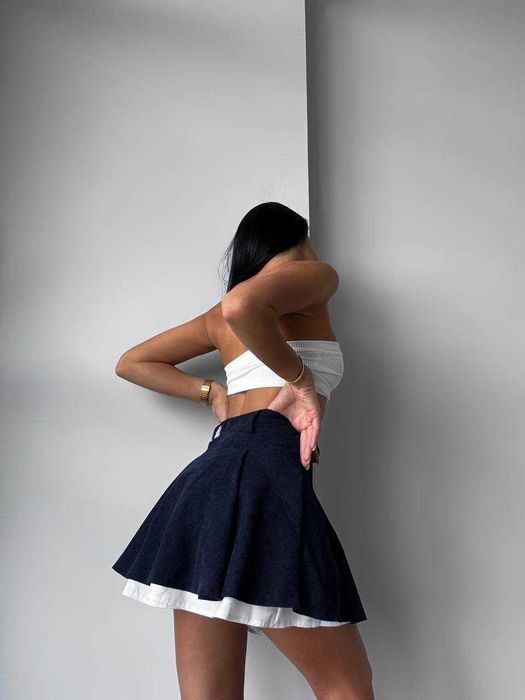 Жіноча вельветова спідниця-шорти юбка шорти з вельвету з імітацією