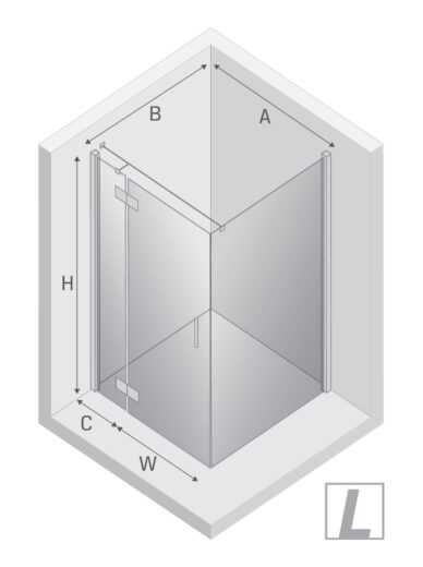 Kabina prysznicowa NEW RENOMA 90x90 lewa z brodzikiem MILD STONE