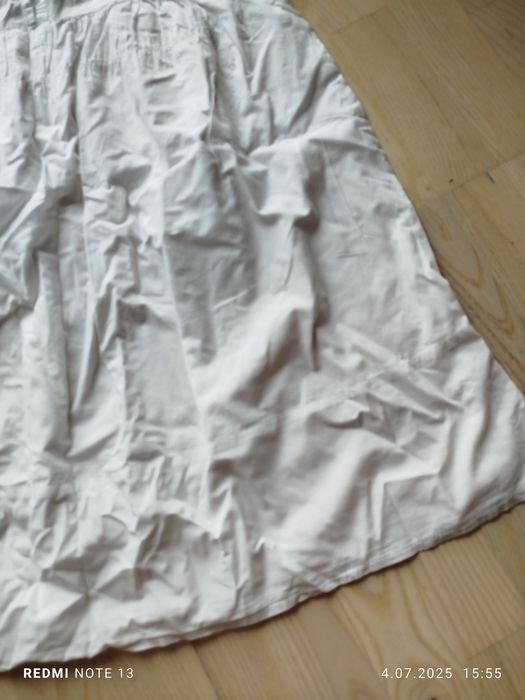 Biała bawełniana przewiewna cienka bluzka koszulka tunika lato letnia