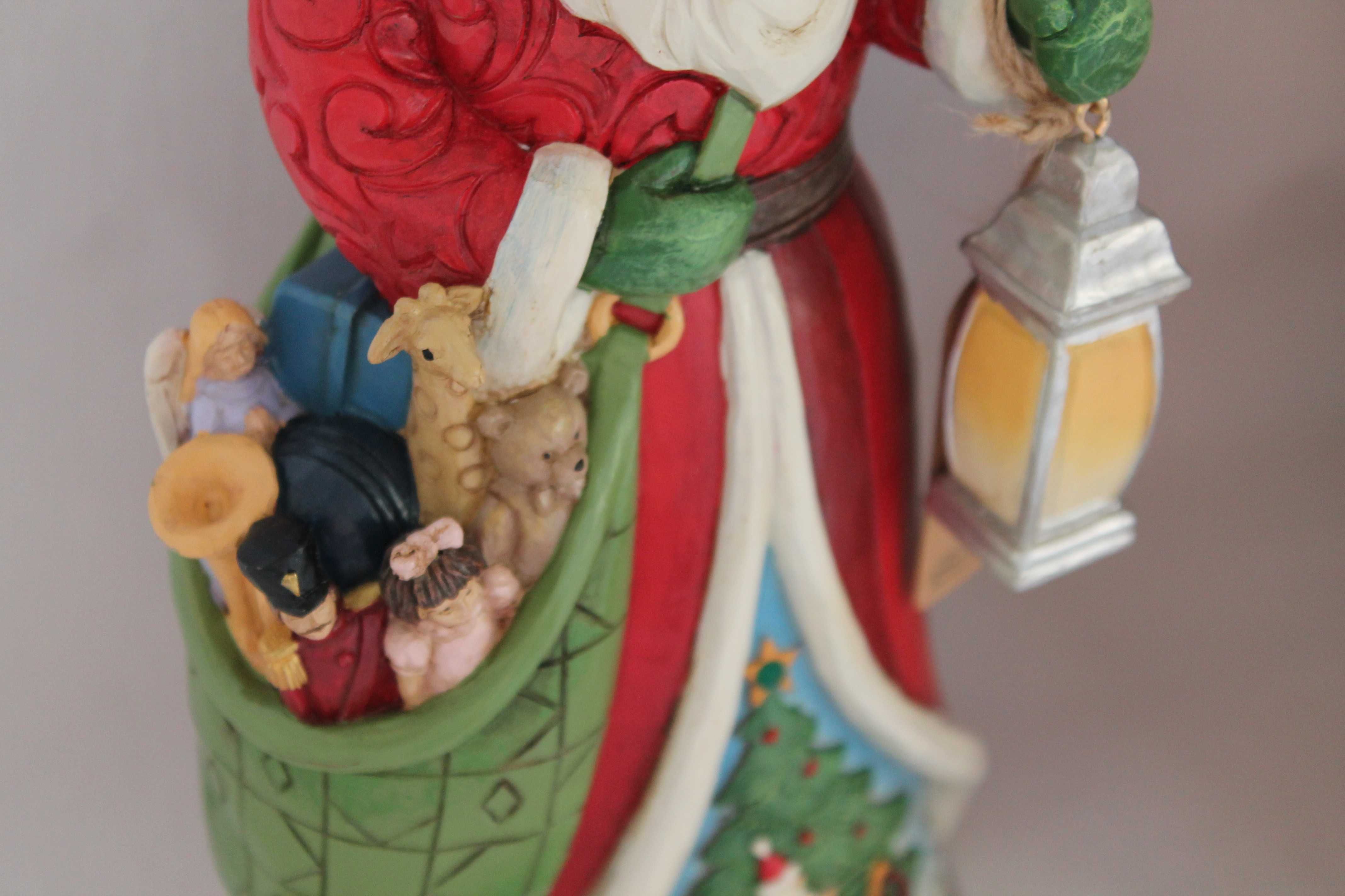 Новорічні прикраси Jim Shore Red & White Toy Bag Santa  з Америки