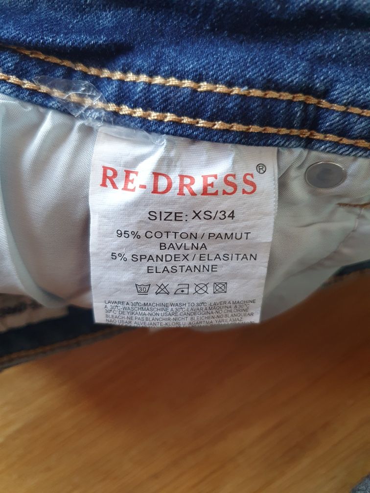 Spodenki XS Re-dress dżinsowe jeansowe aplikacje haftowane