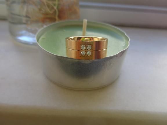 Aliança em aço inoxidável revestida de titânio- tam 6 - 8mm