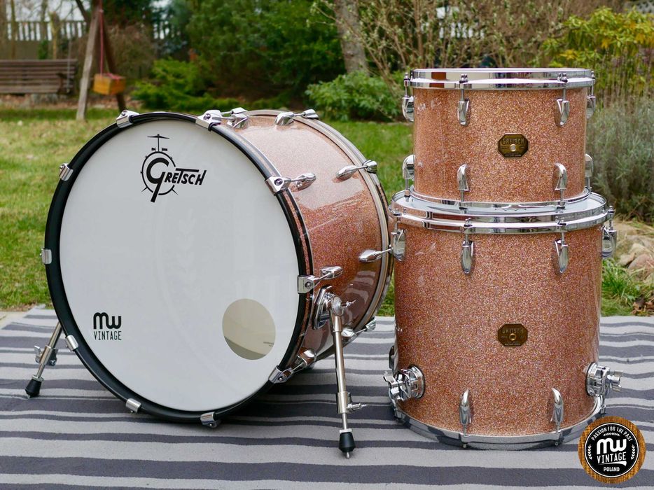 Perkusja Gretsch USA Custom Vintage 22”, 13", 16” Champagne Sparkle ‼️