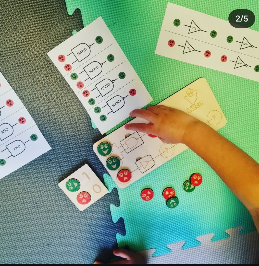 Lilco, drewniane bramki logiczne układanka dla dzieci Montessori