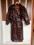 Faux Leather Leopard Oversized Trench Coat