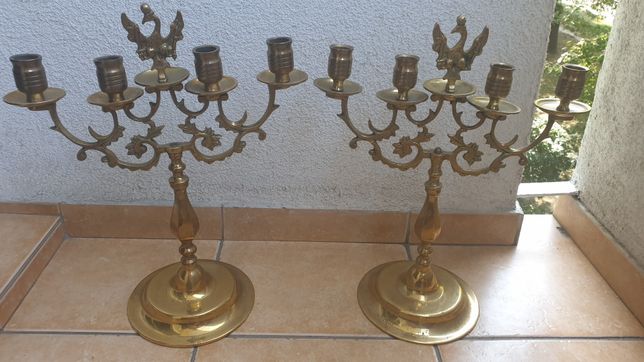 Barokowe świeczniki kandelabry Księstwo Warszawskie