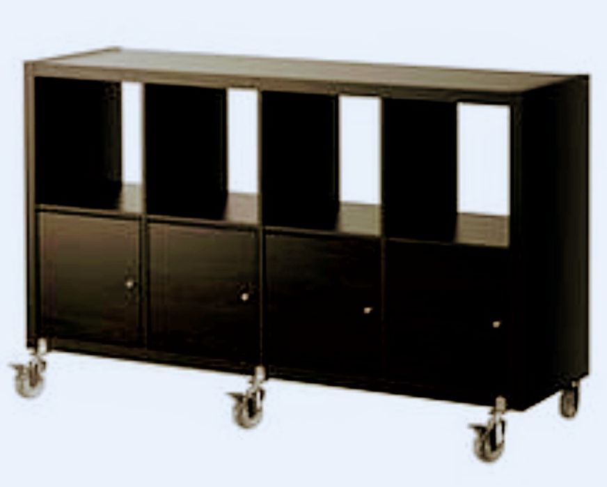 Estante Kallax rodízios nova castanho escuro, 160×90cm,