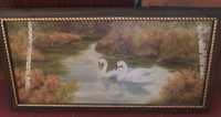 Картина "Білі лебеді" 76.5*36.5