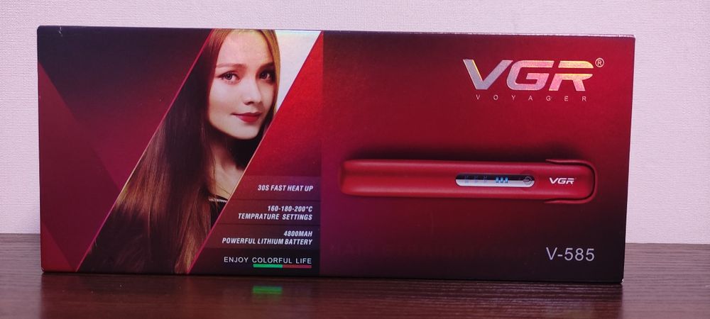 Портативний бездротовий акумуляторний випрямляч-праска для волосся VGR