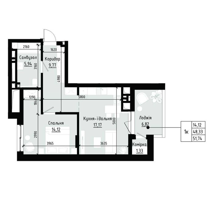 Продаж 1-кім.вул Малоголосківська 12 комплекс Holosko Residence, Буд 1