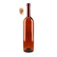 Zestaw 15 sztuk - butelka BORDEAUX 750 ml brązowa do wina + korek