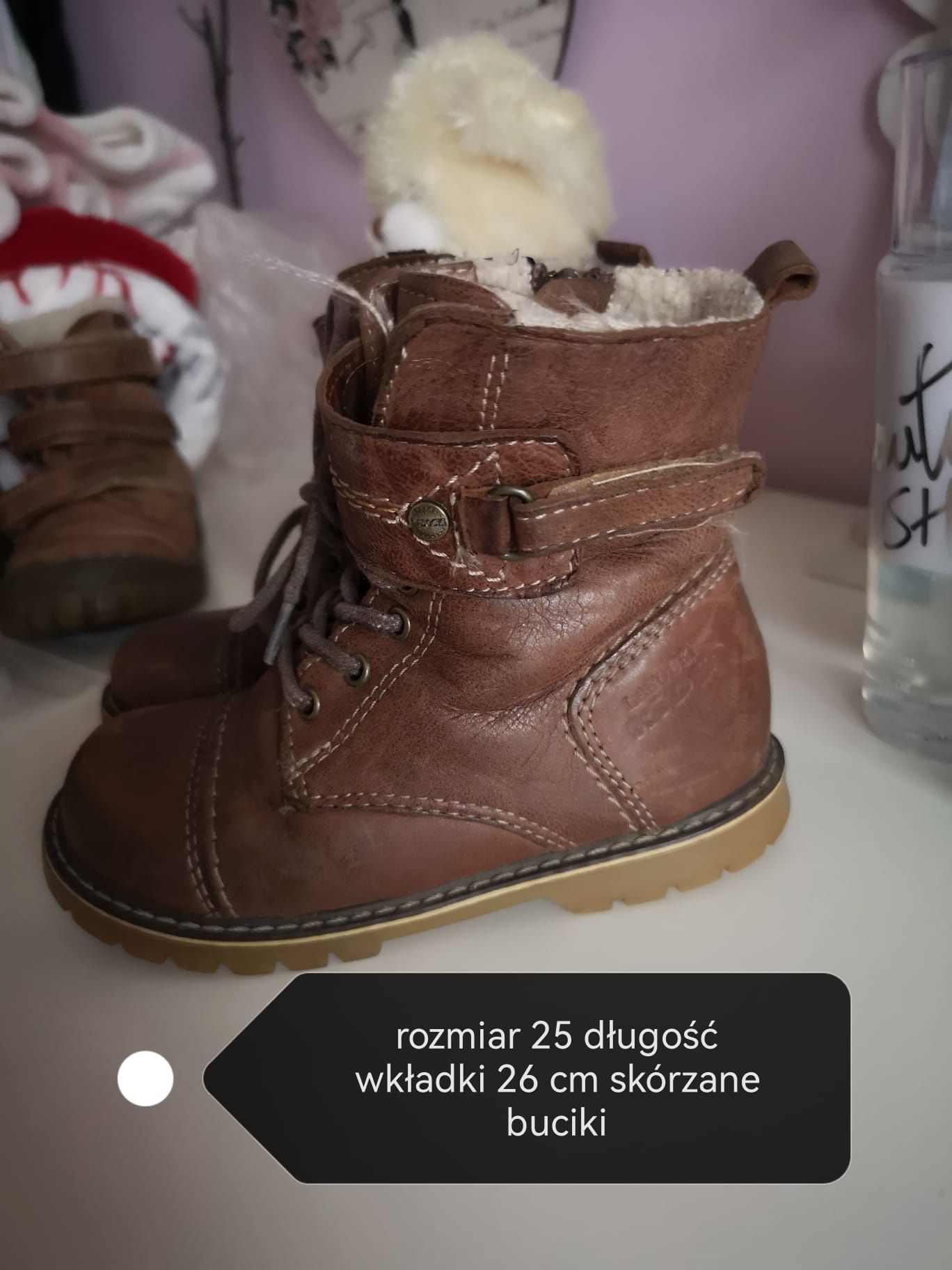 Buty zimowe chłopięceTrapery trzewiki dla chłopca Buty skórzane r. 24