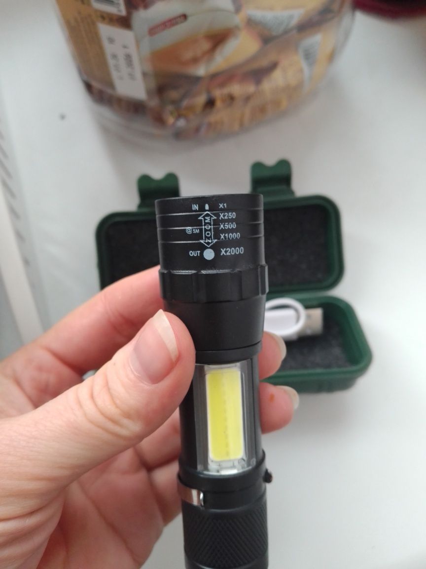 Ліхтар кишеньковий акумуляторний 350 Lumen (коротка бічна підсвітка)