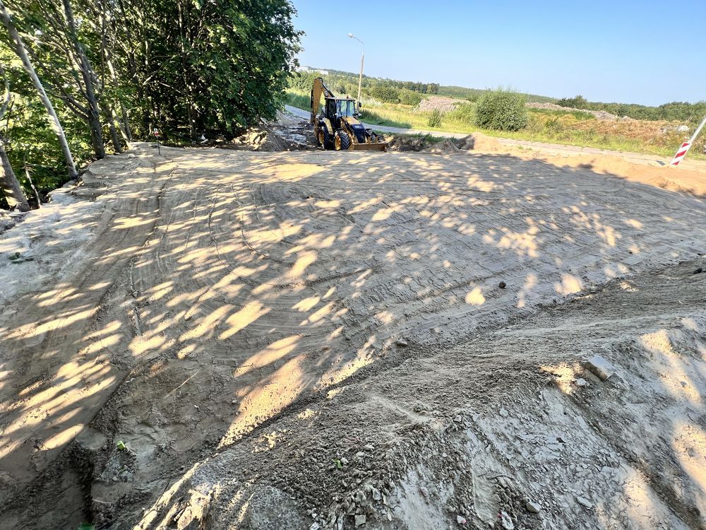 Usługi Wykopy koparko ładowarka piach 20ton ziemia gruz transport