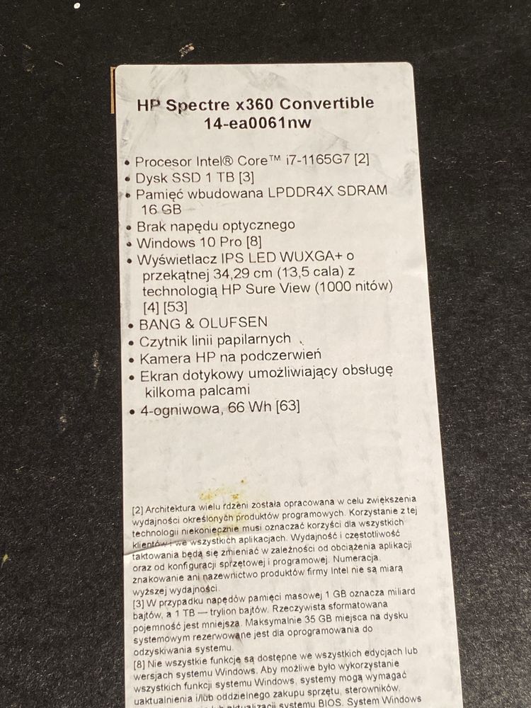 Nowy Laptop Tablet HP Spectre x360 Convertible  14