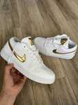 Кросівки Nike Air Jordan 1 low white metallic  gold