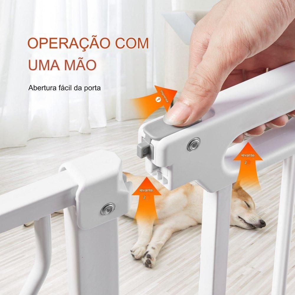 Portão de Segurança para Crianças e Animais  - 749-990mm, Branco