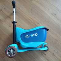 Micro mini2go niebieski Jeździk Hulajnoga trójkołowa z Drążkiem 2 w 1