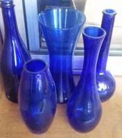 Conjunto de 5 jarras azuis antigas