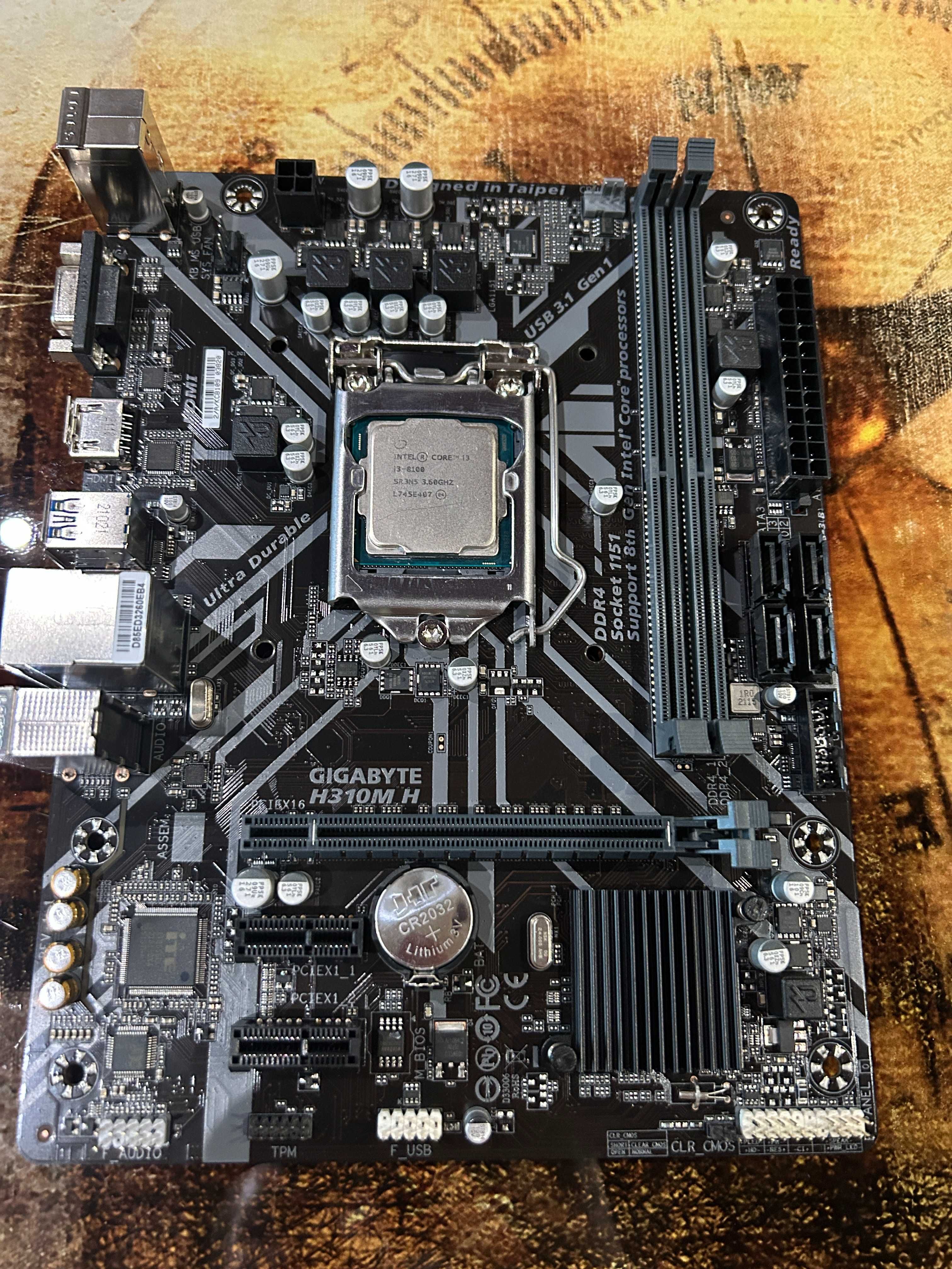 Комплект Intel core i3 8100/9100F + Gigabyte H310M-H LGA1151 + кулер