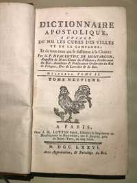 LIVRO sec. XVIII Dictionnaire Apostolique
