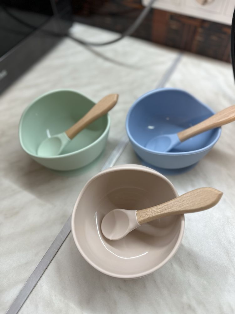 Набір силіконового посуду посуд для прикорму силіконова тарілка