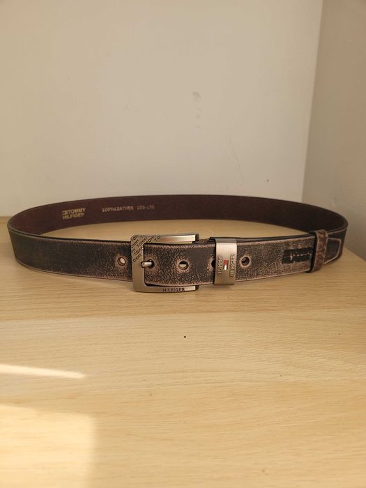 Brązowy męski skórzany pasek Tommy 130 cm