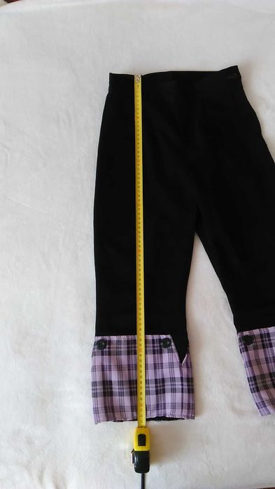 Бриджі жіночі класичні чорні / фіолетові /  у клітинку