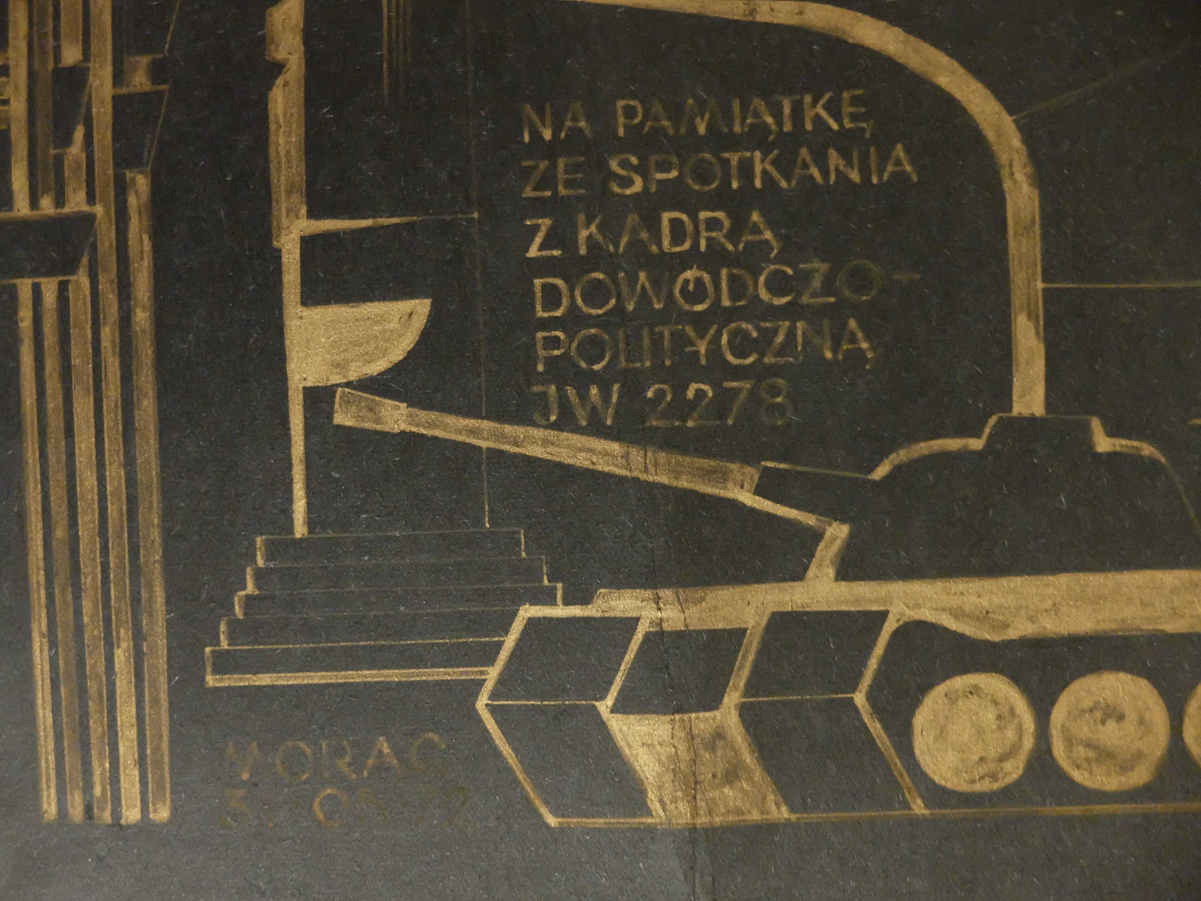Pamiątkowa grafika JW 2278 Olsztyn Morąg 1972 wojsko LWP.