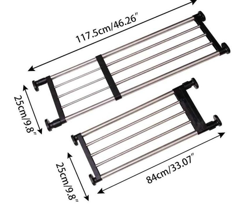 Regulowana półka napinająca do szafy 85-117cm kolor czarny