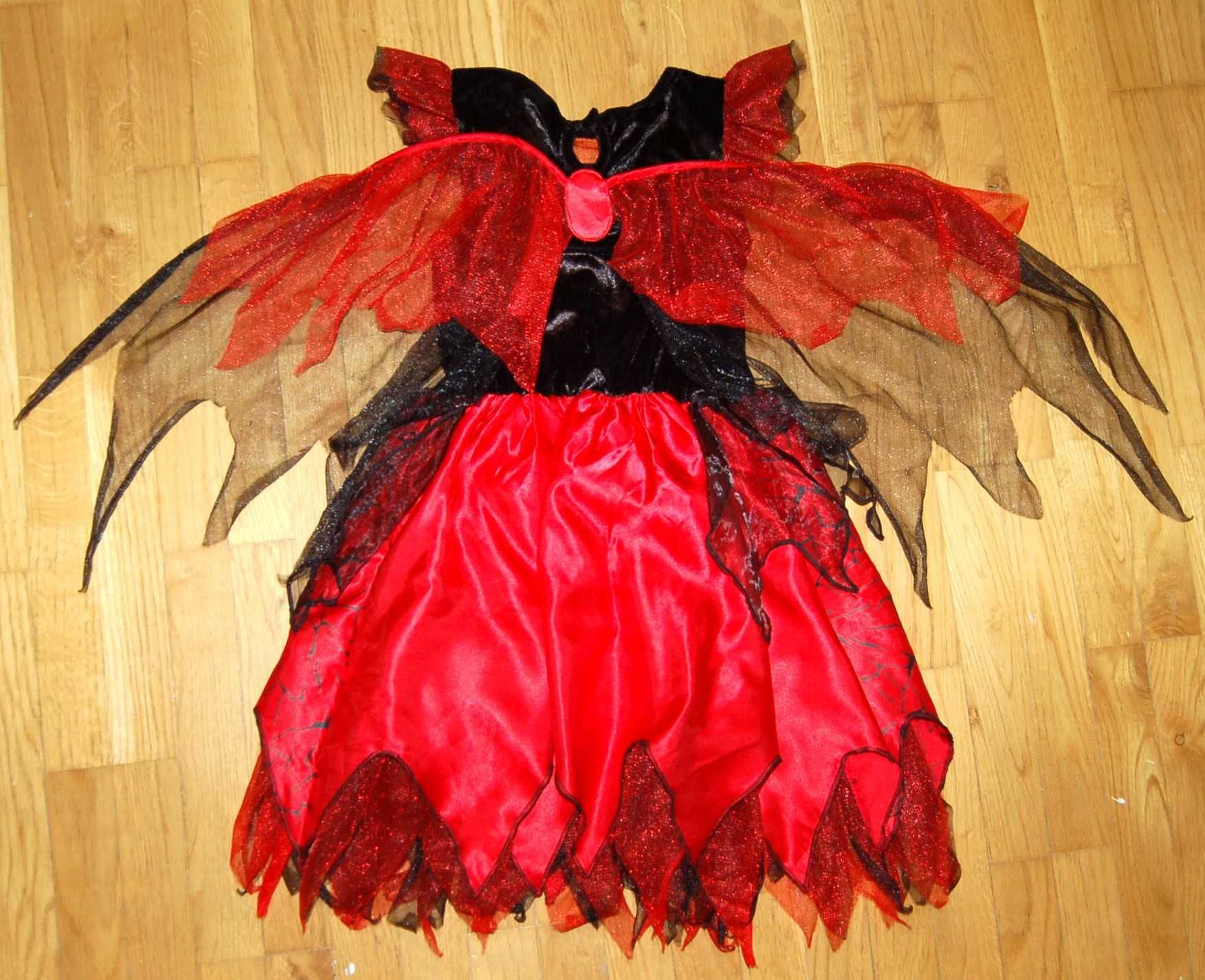 strój karnawałowy Diablica Czarownica 5-6 lat 110-116 cm