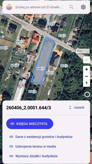 Działka budowlana 19 arów Bęczków koło Kielc
