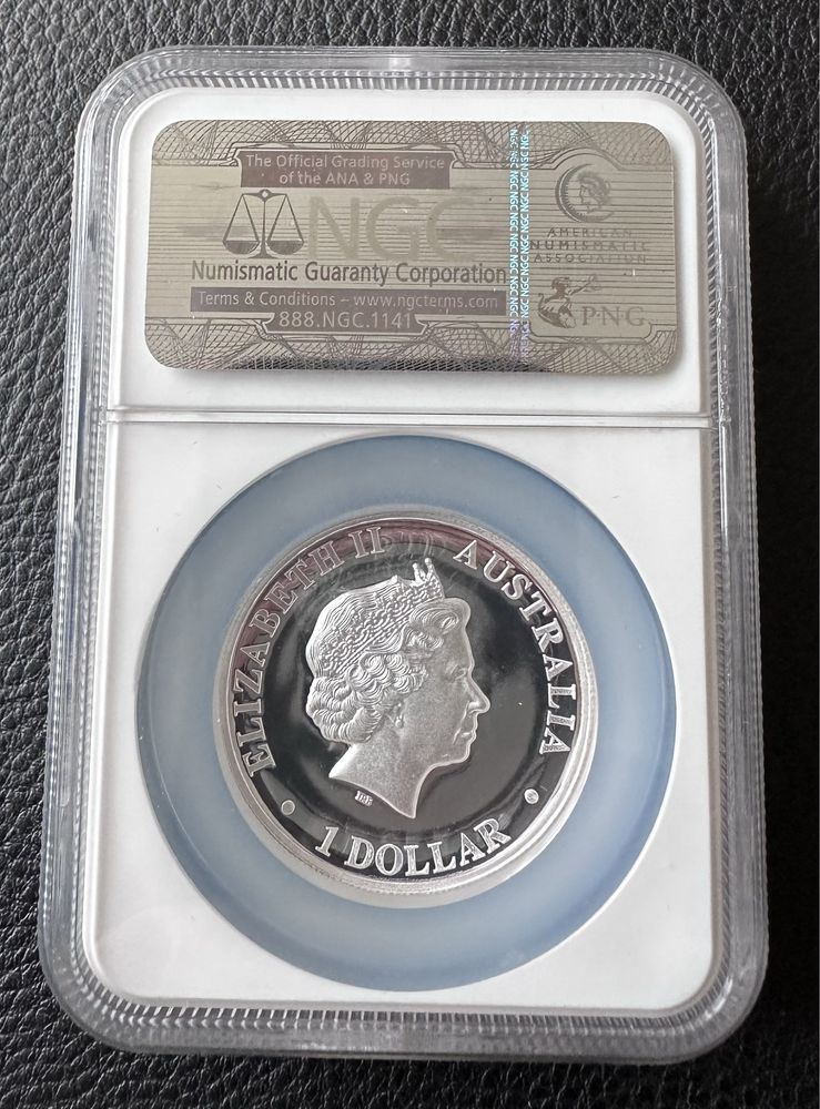 Срібна монета 1 долар Австралійський Клинохвостий Орел NGC PF69 2016