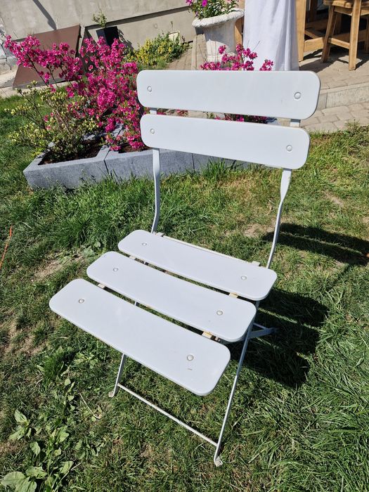 Krzesła składane metalowe ogrodowe 4 szt.