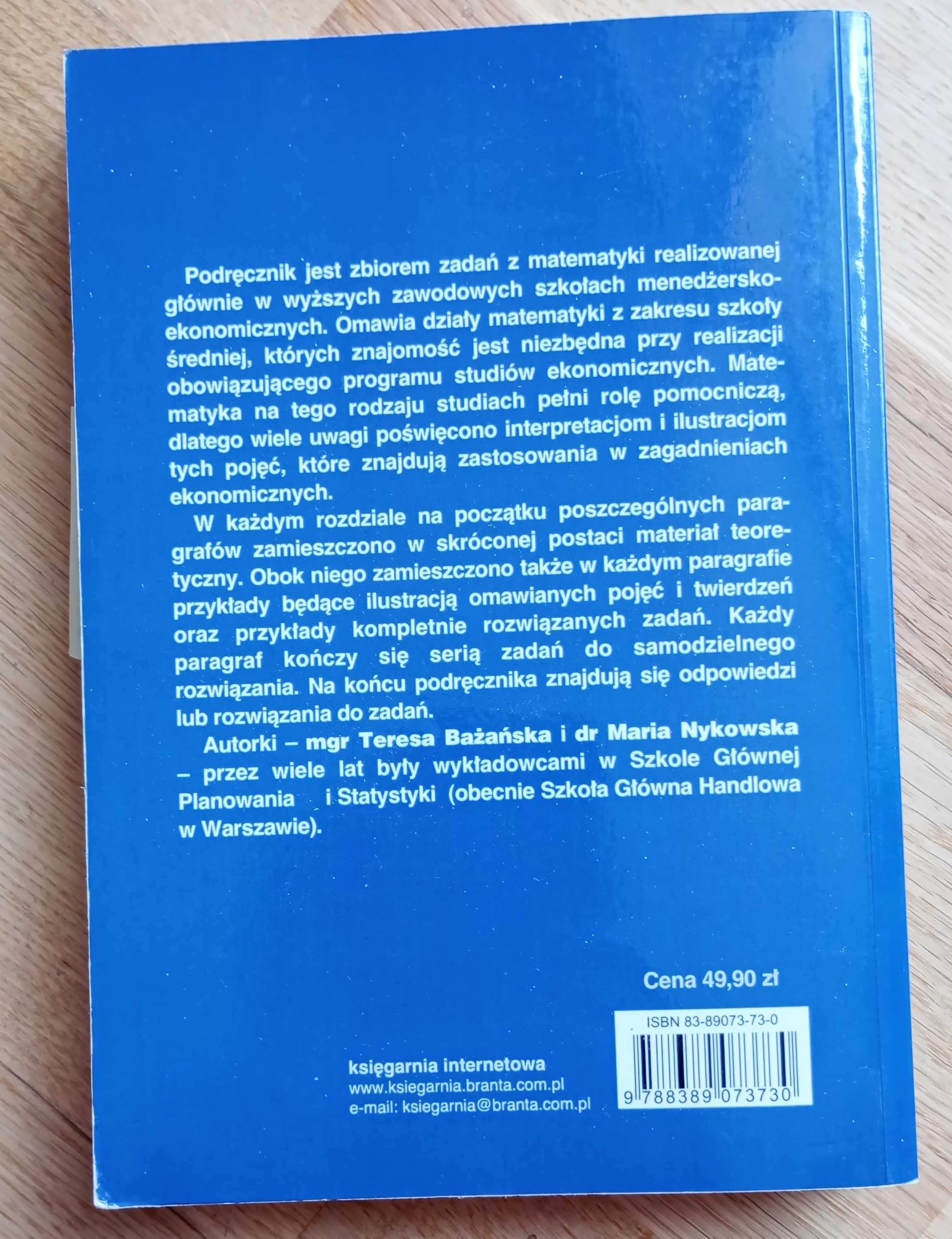 Matematyka w zadaniach T. Bażańska, M. Nykowska