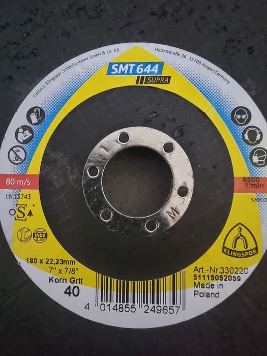 Tarcza polerska Polerka 180mm P40 Klingspor SMT644 Supra