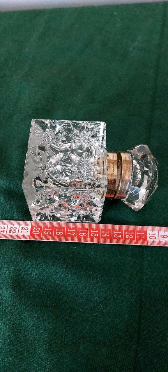 Антикварная чернильница из стекла и металла. Франция.