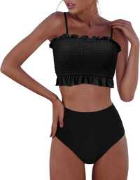 Strój kąpielowy dwuczęściowy bikini komplet rozmiar XL czarny