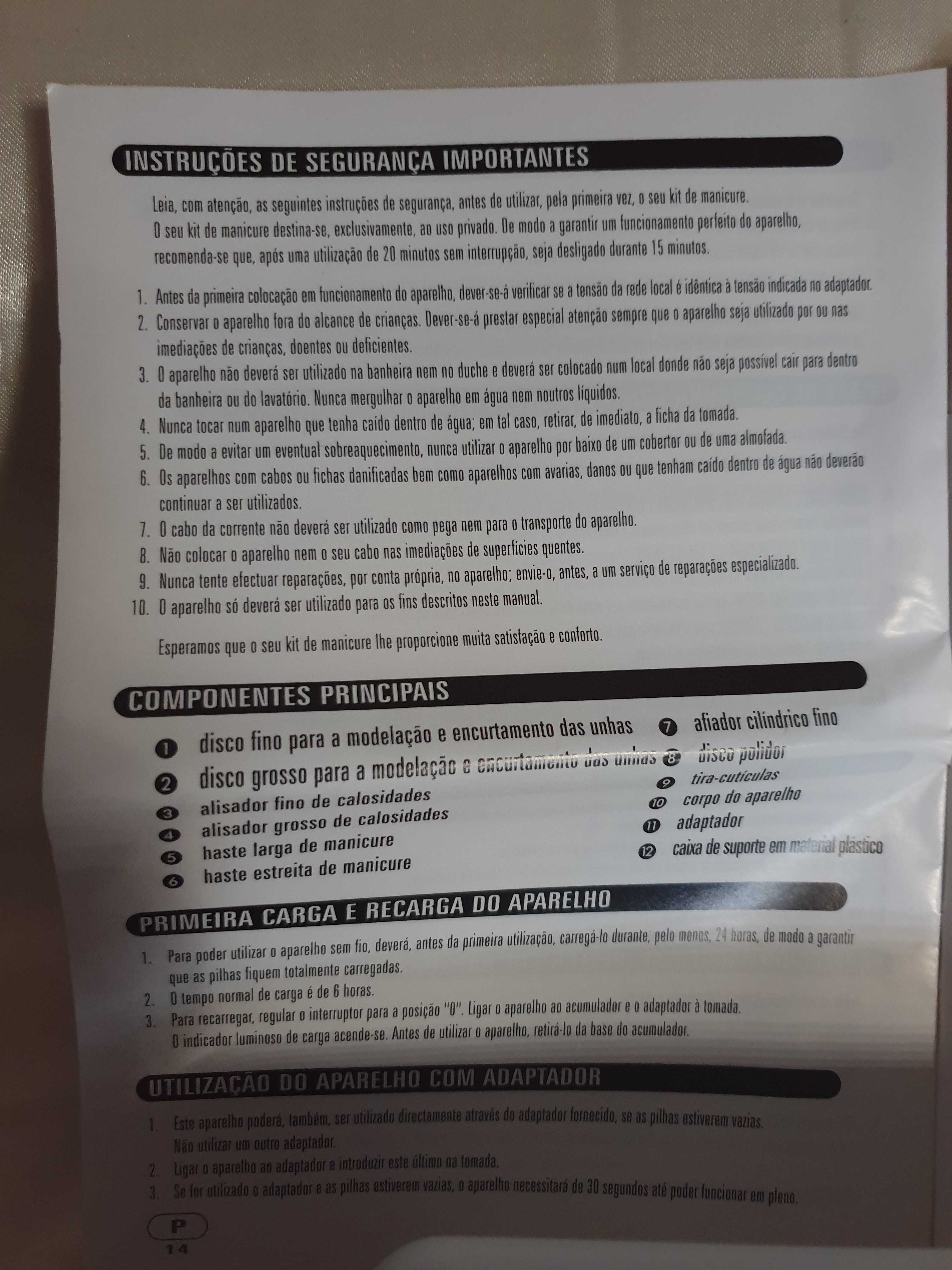 Kit de Manicure e Pedicure - NOVO - na caixa original