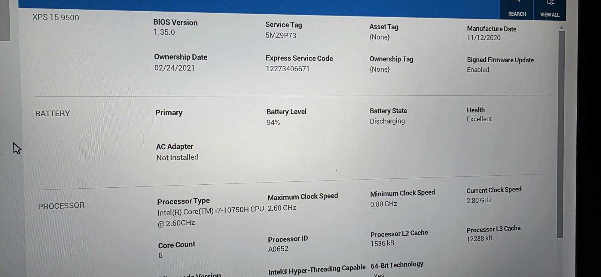 DELL XPS 15 9500 NVIDIA i7 1.5TB - FHD+ mat 600nit JAK NOWY-sklep 13k