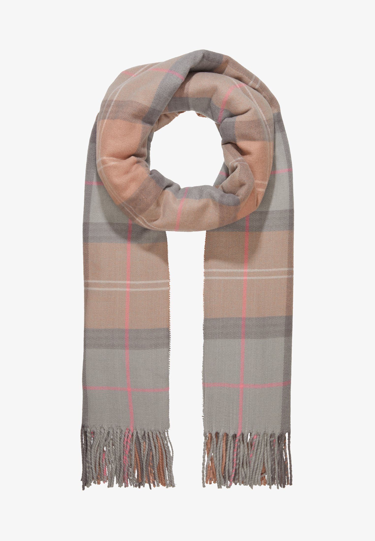 Оригинальный Женский Шарф Barbour Hailes Tartan Wrap In Taupe