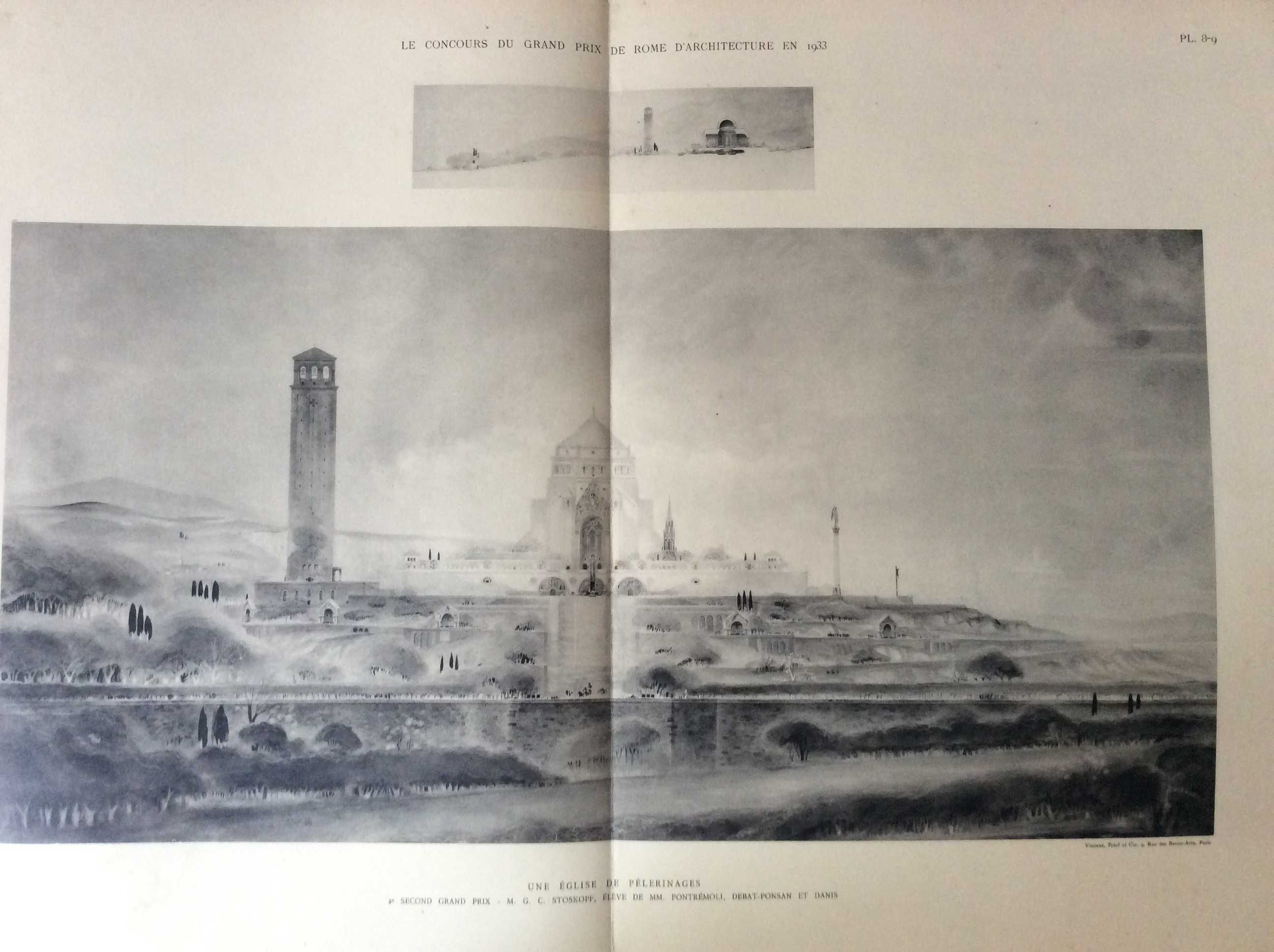 Le concours du grand prix de Rome d´architecture en 1933.  ( Prancha )