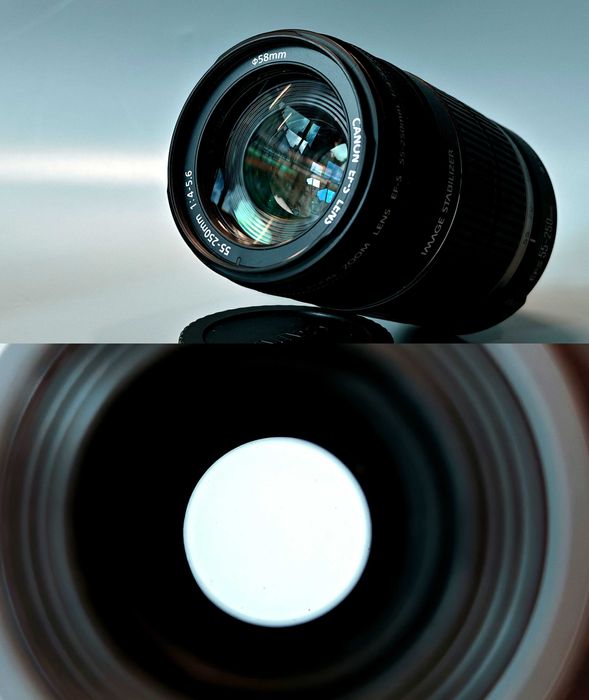 Obiektyw Canon EF-S 55-250mm 1:4-5,6 IS Super Zoom 2x Dekle 4 Adaptery